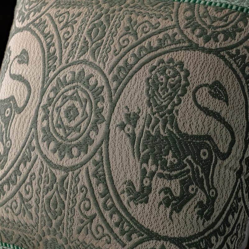 Cashmere and silk cushion “Medallion Lion”