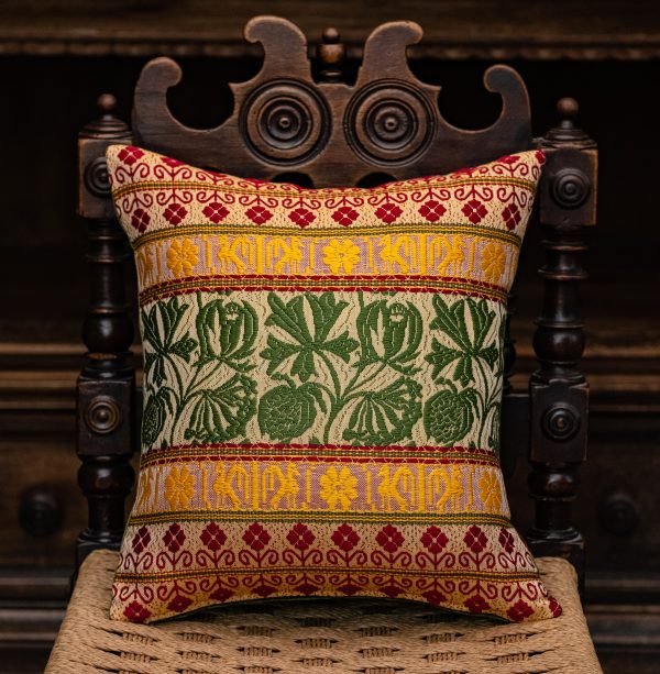 "Pomegranate" cotton and velvet cushion - Cotton, Cushions