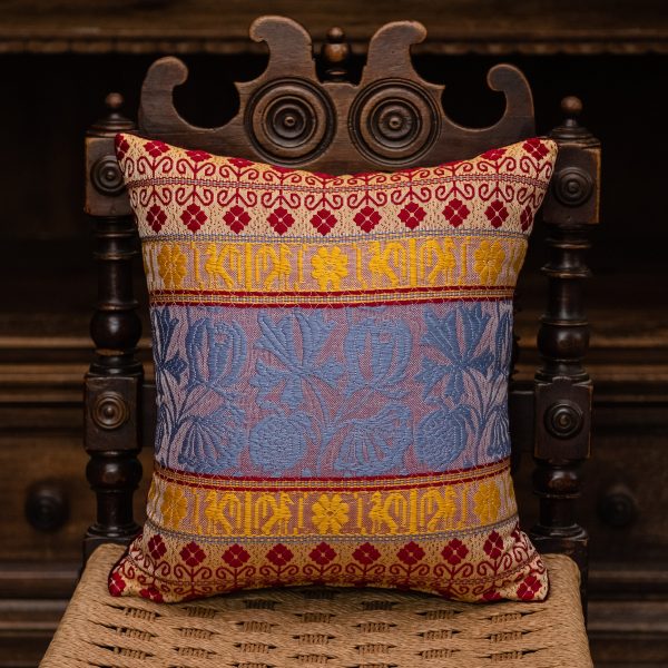 "Pomegranate" cotton and velvet cushion - Cotton, Cushions