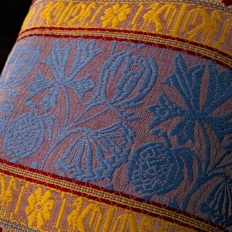 Cuscino cotone e velluto “Melograno”