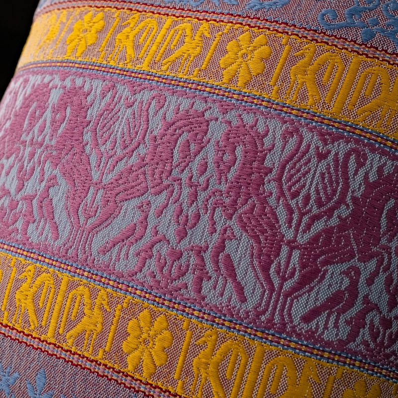 Cotton and velvet “Unicorn” cushion