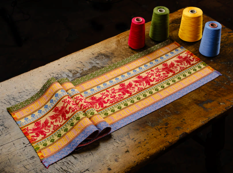 Cotton table runner "Rampant Lion" - Cotton, Table runners