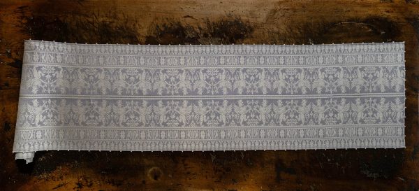 Cotton table runner "Grifo" blue ivory - Cotton, Table runners