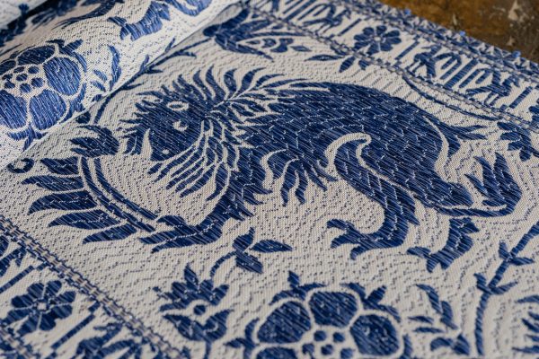 Cotton table runner Lion blue - Cotton, Table runners