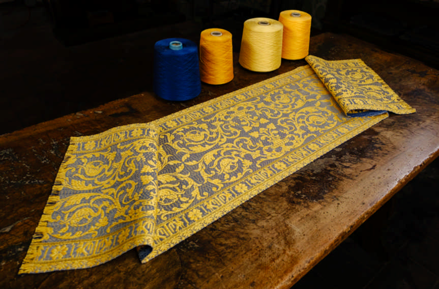 Cotton table runner “Pomegranate” - Cotton, Table runners