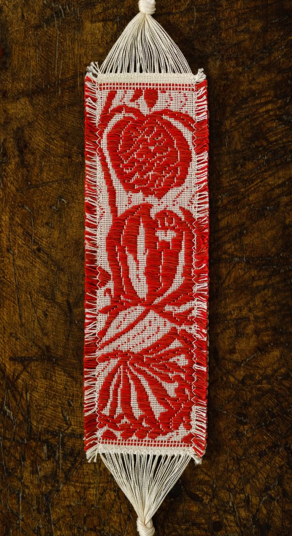 Damask cotton bookmark "Pomegranate" - Bookmarks, Cotton