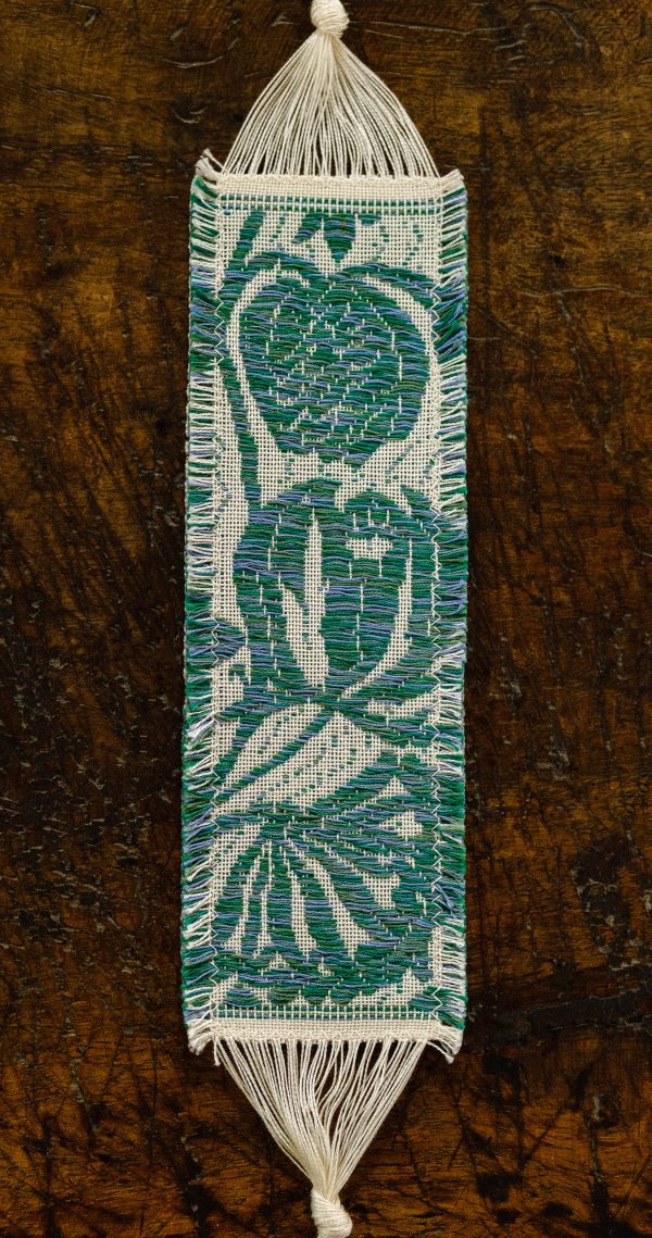 Damask cotton bookmark "Pomegranate" - Bookmarks, Cotton