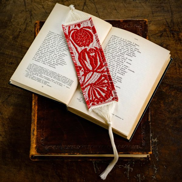 Damask cotton bookmark "Pomegranate" - Bookmarks, Cotton