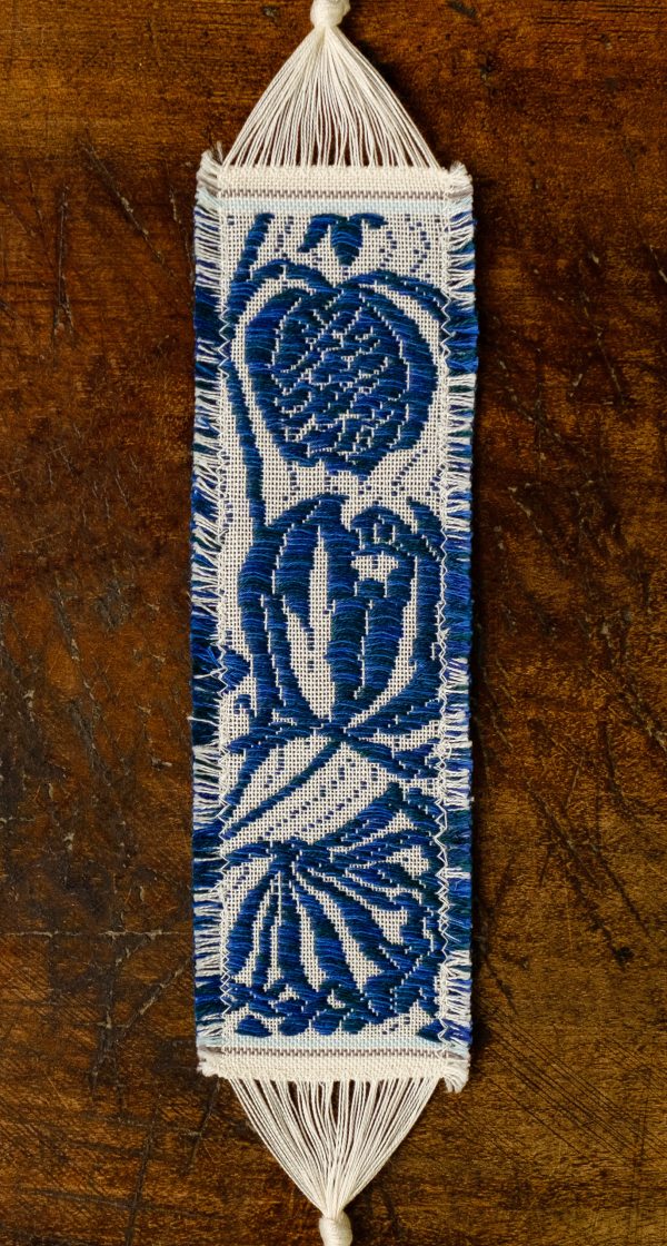 Damask cotton bookmark "Pomegranate" - Bookmarks, Cotton