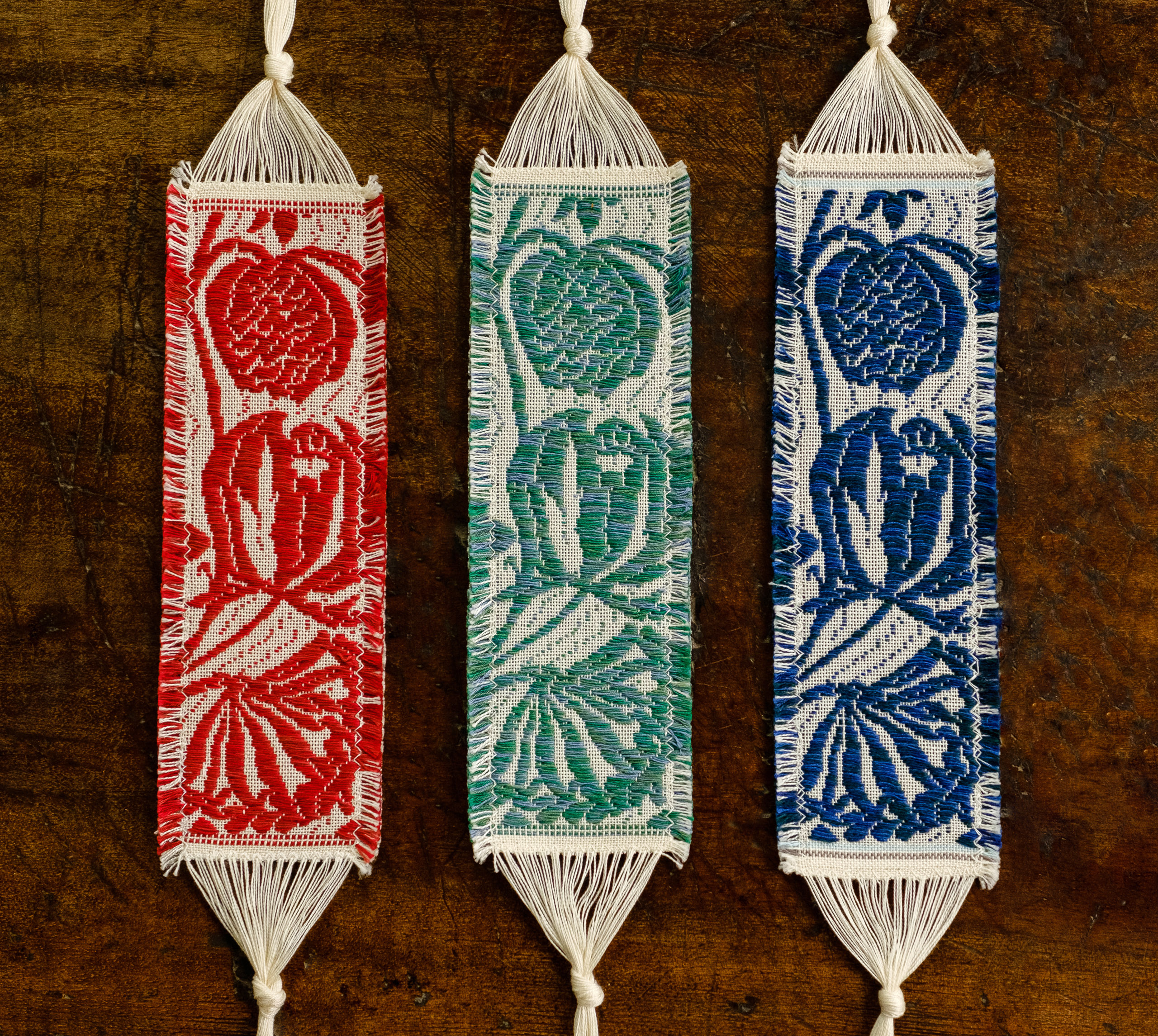 Damask cotton bookmark "Peacocks" - Bookmarks, Cotton