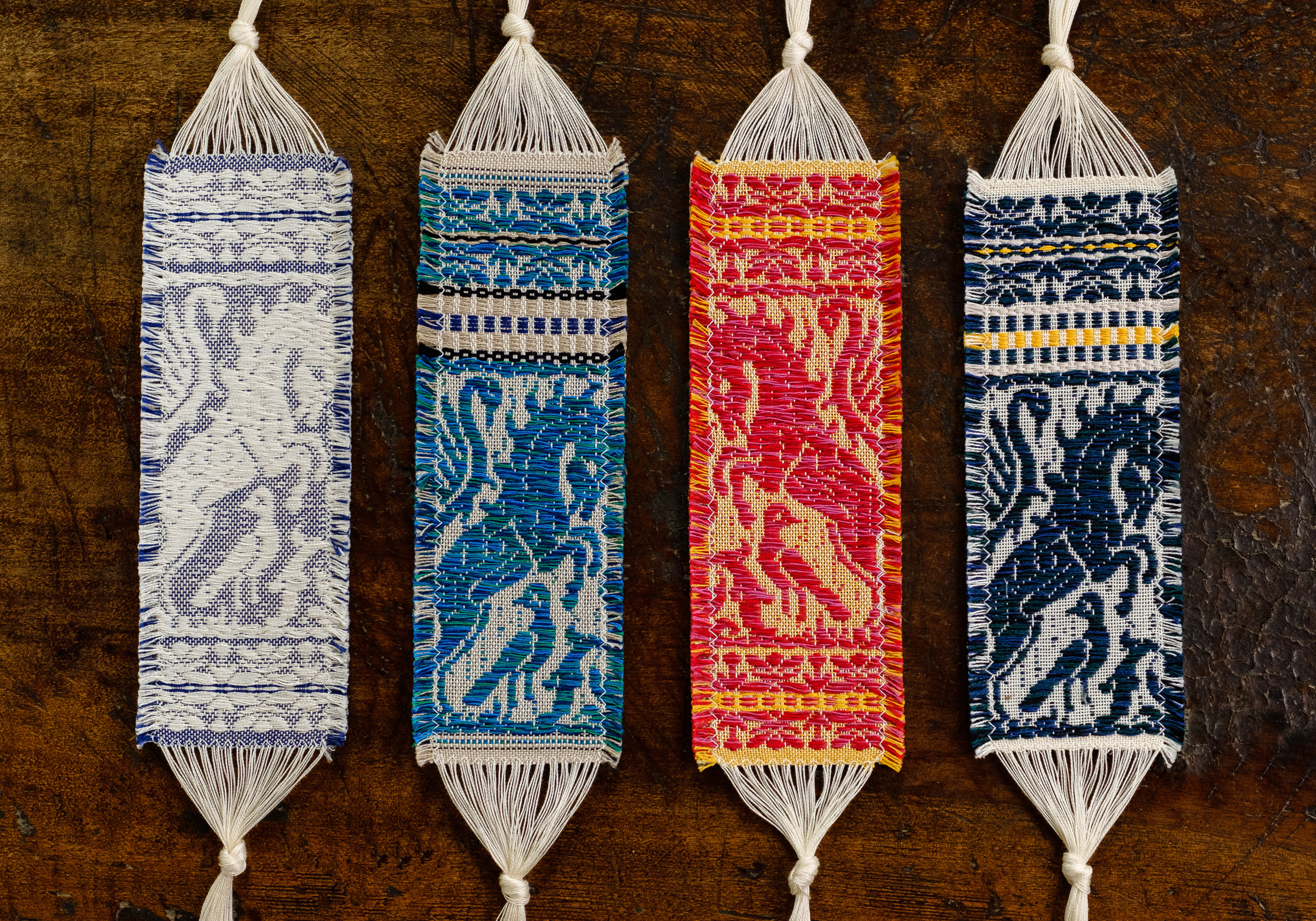 Damask cotton bookmark "Peacocks" - Bookmarks, Cotton