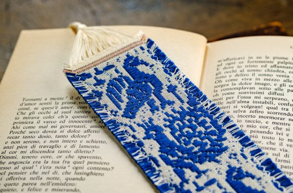 Damask cotton bookmark "Peacocks" - Bookmarks, Cotton